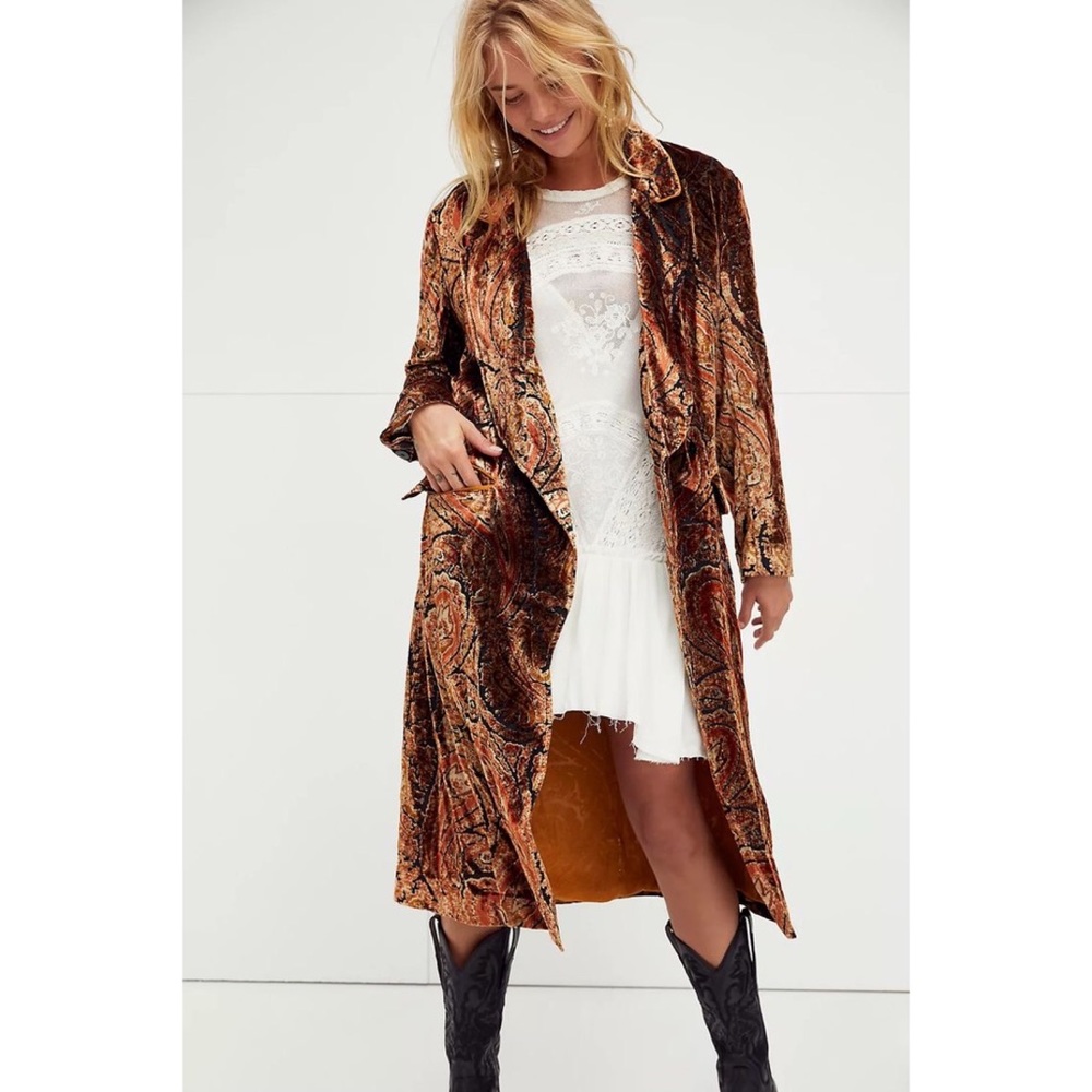 Free People Danni Velvet Duster